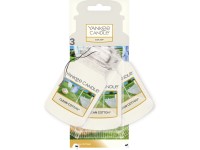 YANKEE CANDLE CLEAN COTTON VŮNĚ DO AUTA - SADA (3 KS) PAPÍROVÝCH AUTO VISAČEK